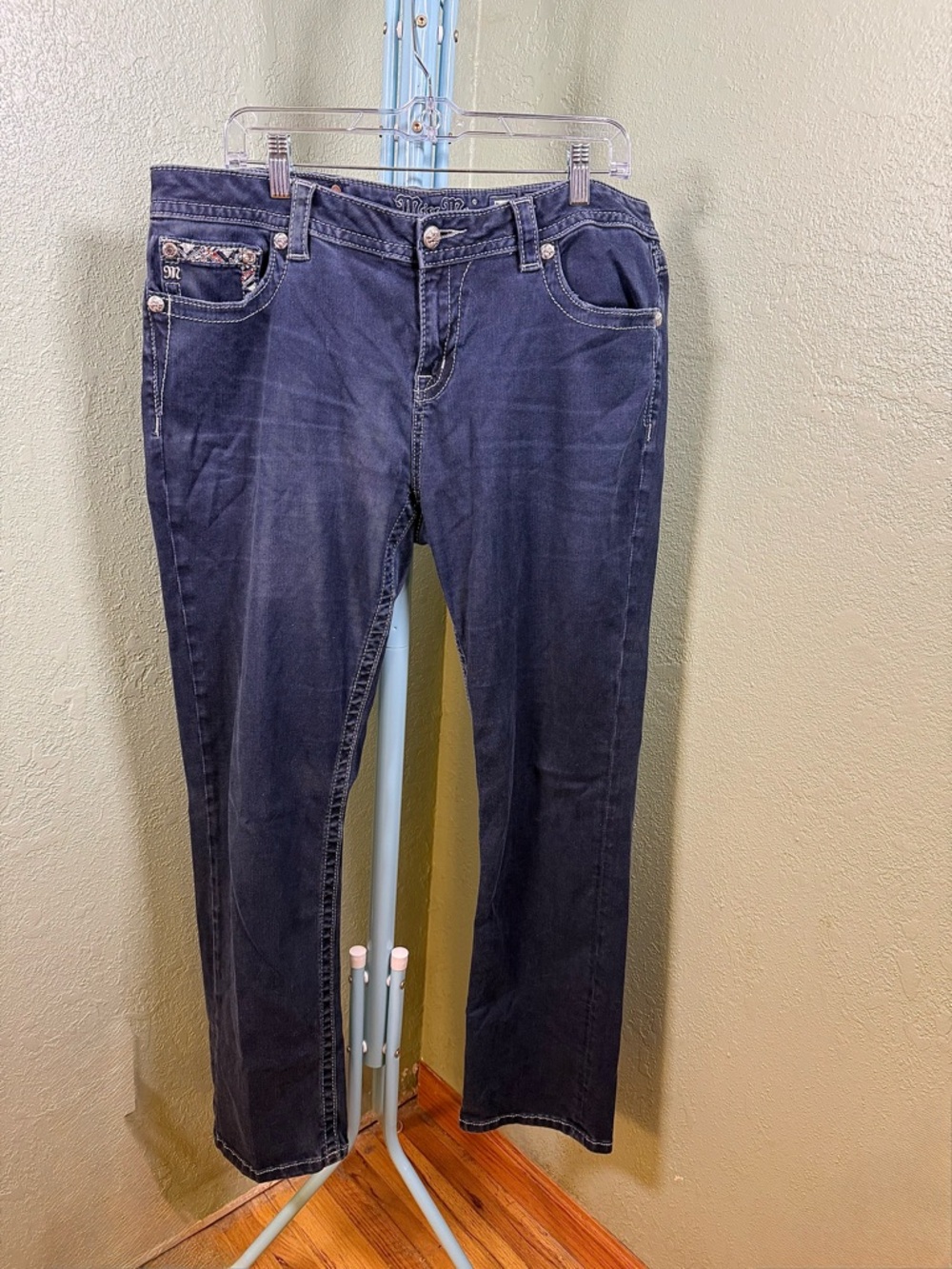 Miss Me Navy Straight-Leg Women's Jeans